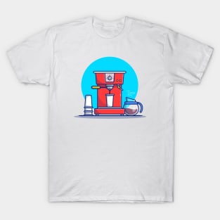 Coffee Machine Pod, Cup And Coffee Pot T-Shirt